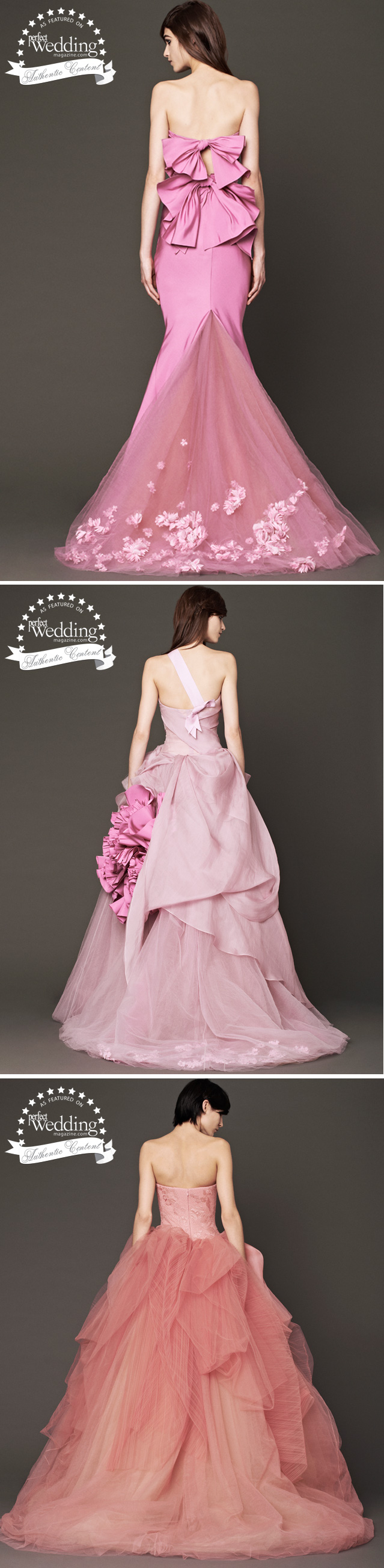 Vera Wang, Fall 2014 Bridal, New York Bridal Week, Perfect Wedding magazine, Fashion, Pink gowns