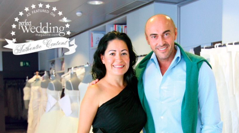 Claudia Torres and Manuel Mota at the Pronovias factory in Barcelona Spain