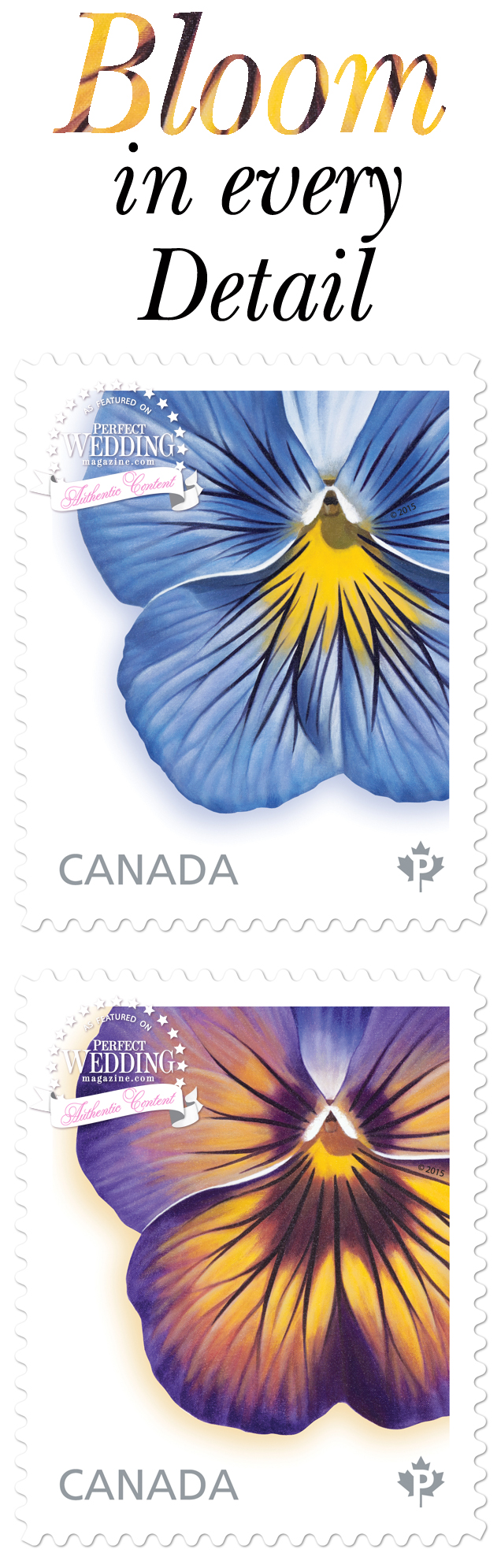 Canada Post, Pansies Stamps, Wedding Invitations, Wedding Stamps, Spring, Stamps
