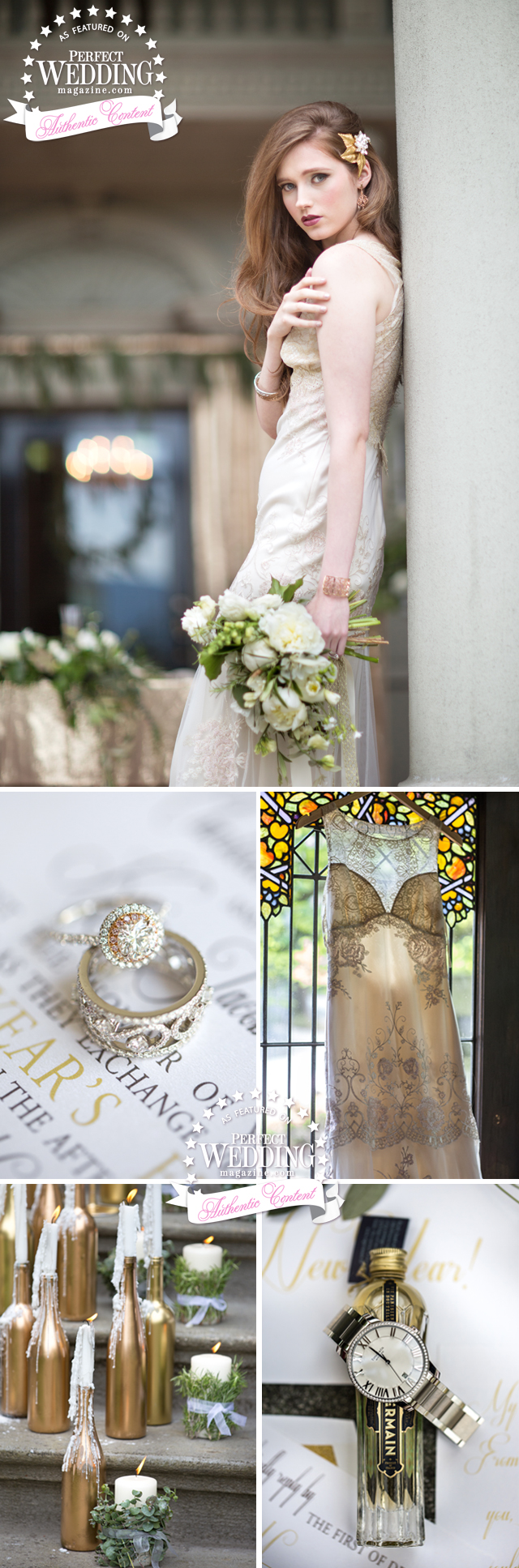 Perfect Wedding Magazine, Perfect Wedding Blog, Claire Pettibone, New Years wedding Inspiration, Wedding décor, Wedding Flowers, Tiffany & Co.