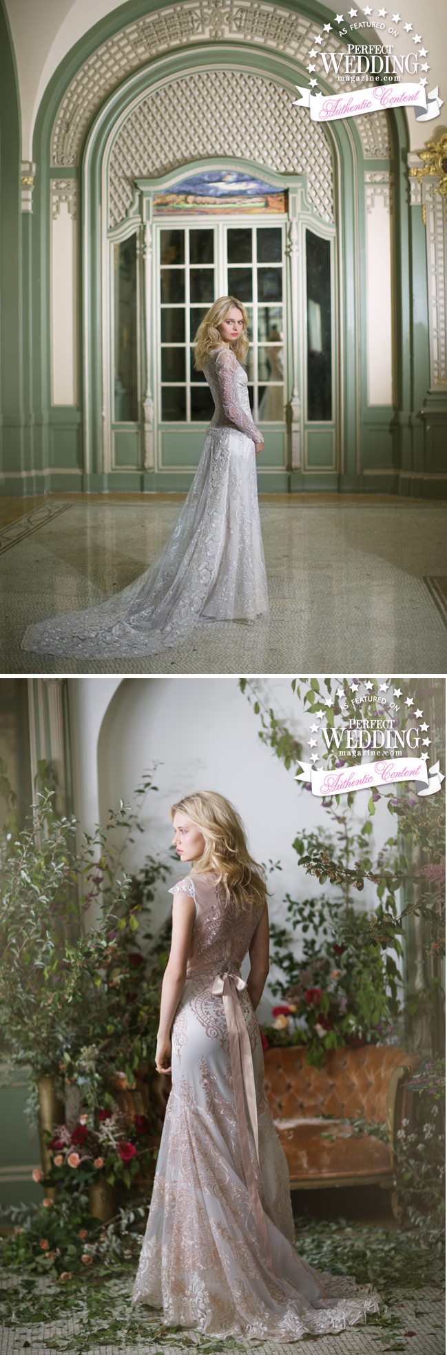 Claire Pettibone, The Gilded Age, Perfect Wedding Magazine, Bridal fashion, Bridal Fall 2016, Bridal Trends