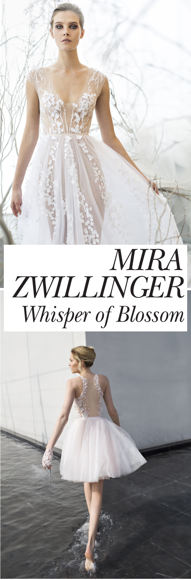 MIra Zwillinger, Whisper Bloom, Bridal Collection, Perfect wedding Magazine, Perfect wedding Blog, Floral Applique, Wedding Gowns
