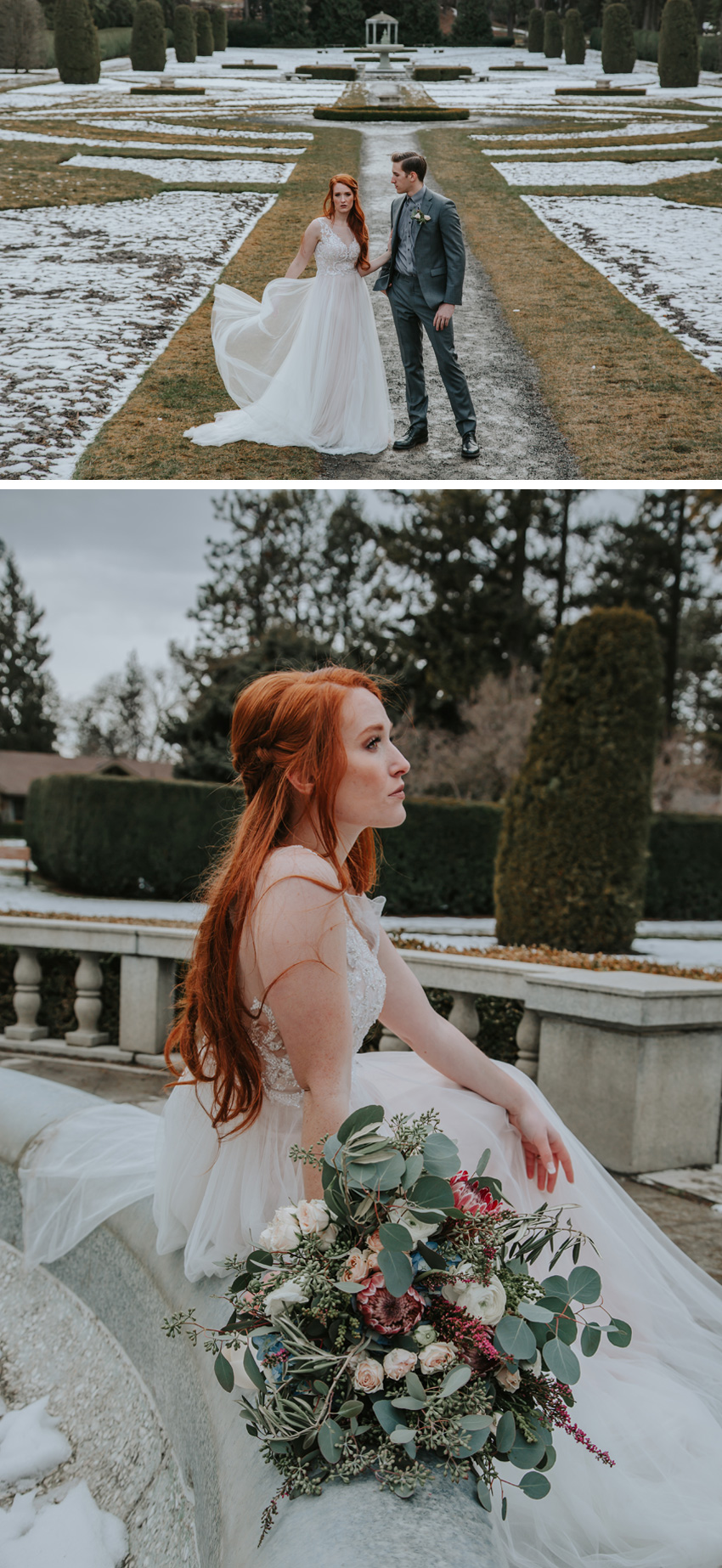 Bridal style shoot inspired in the last frost of the season