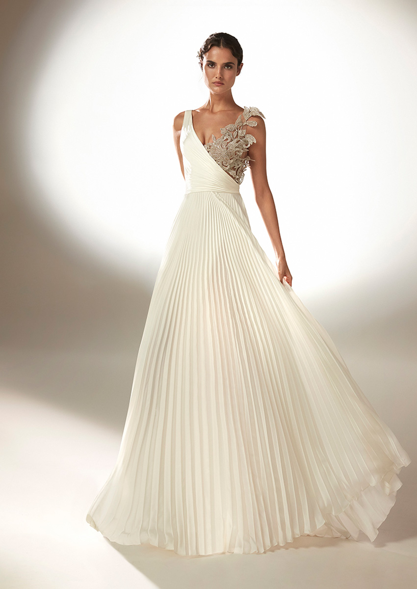 Top Model Blanca Padilla in bejewelled Atelier Pronovias 2021 Cruise collection Perfect Wedding Magazine