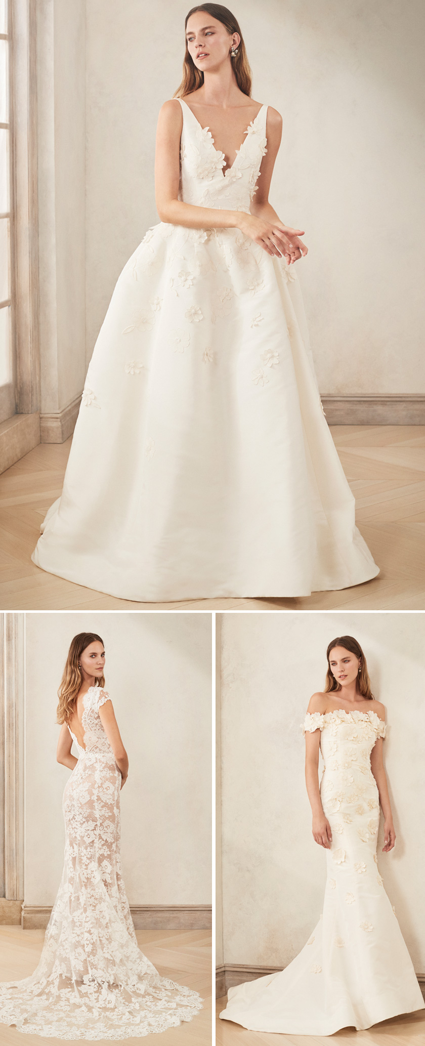 Oscar de la Renta Fall 2020 bridal collection features strapless dresses