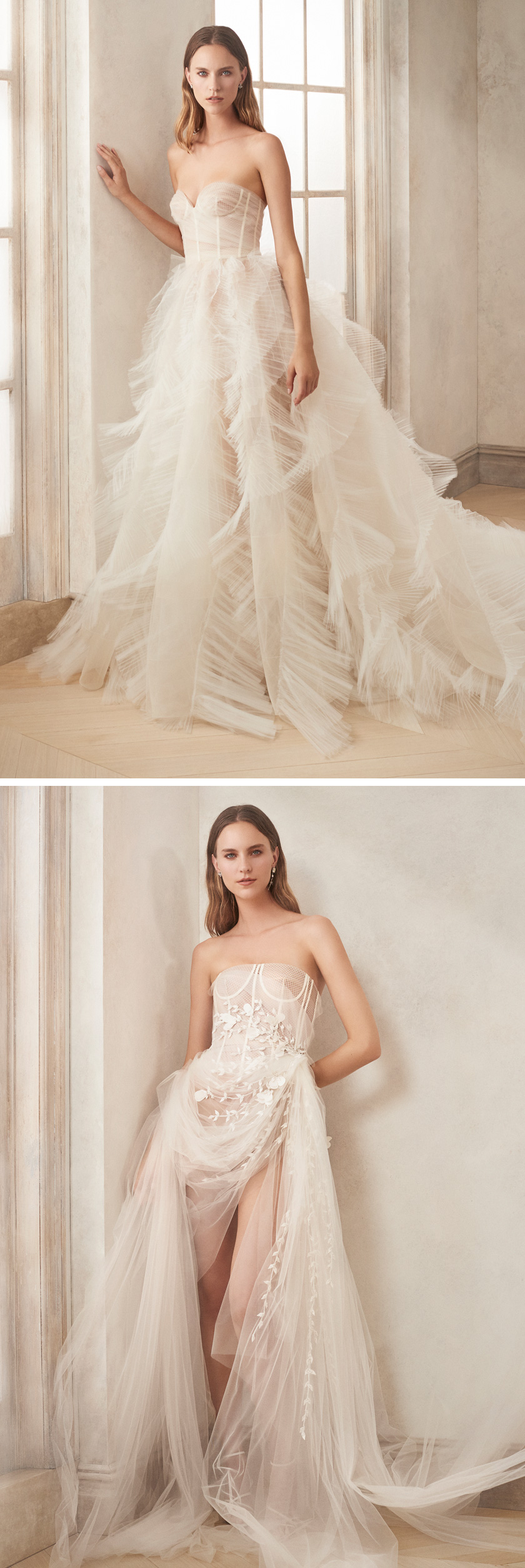 Oscar de la Renta Fall 2020 bridal sheer dresses Perfect Wedding Magazine