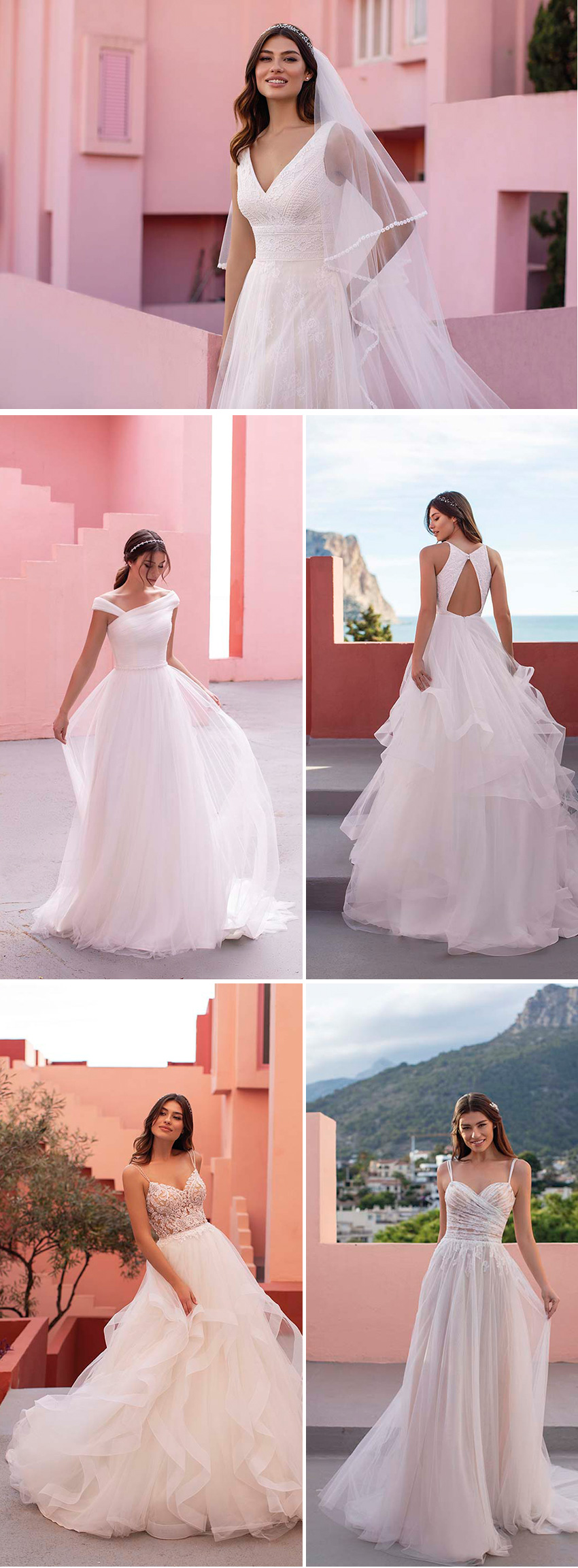 White One new bridal collection DAYDREAM features romantic cuts in Chantilly lace and tulle featured in Perfect Wedding Magazine