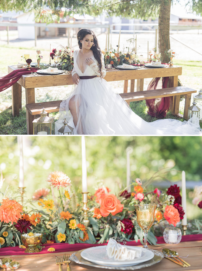 Fall colours for a wedding table escape featured in Perfect Wedding Magazine