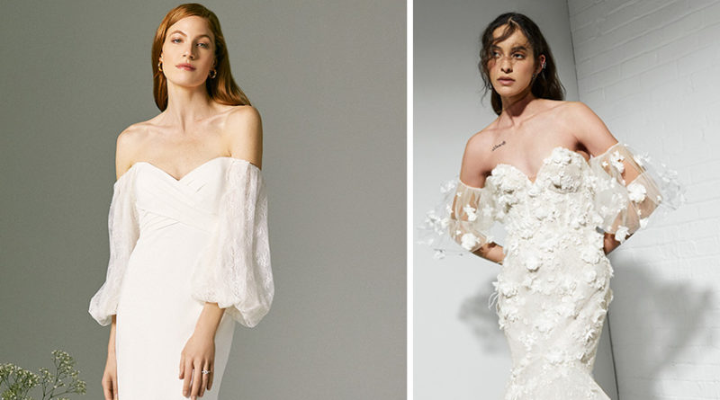 Spring 2022 Bridal Trend is Off the Shoulder sleeves featured in Perfect Wedding Magazine
