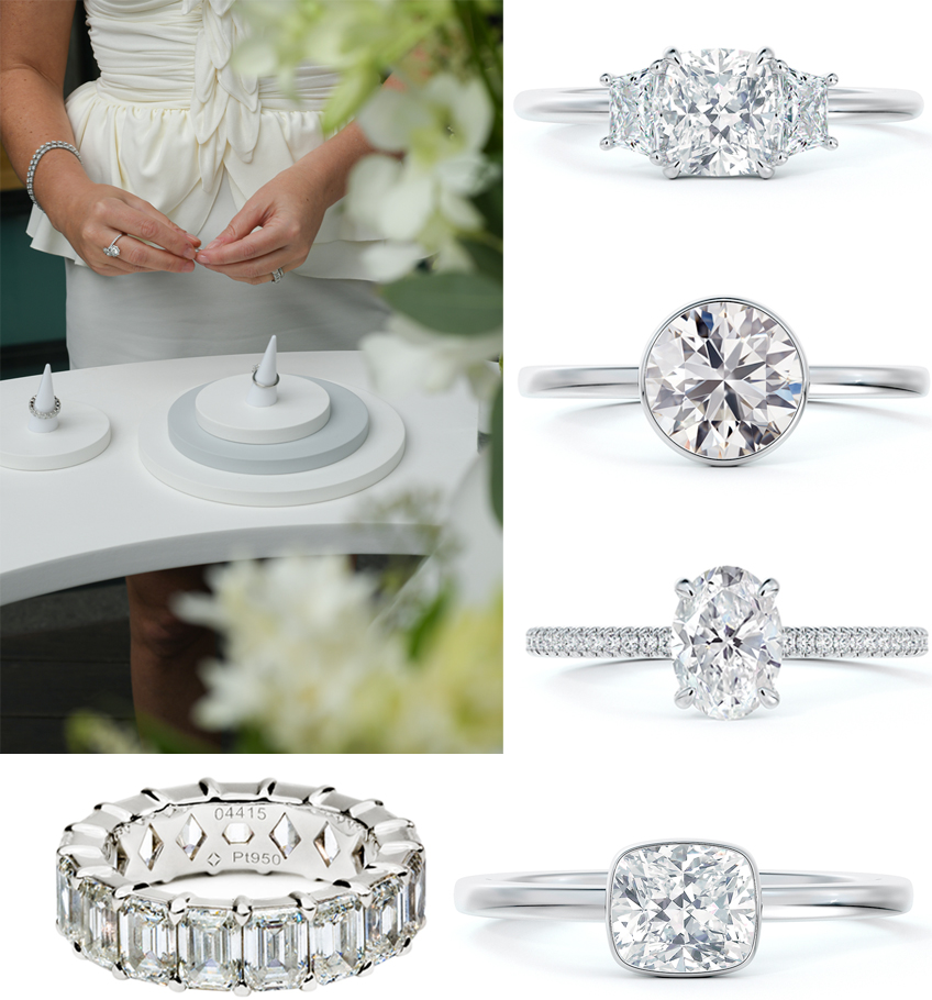De Beers Forevermark X Micaela wedding bands and engagement rings collection
