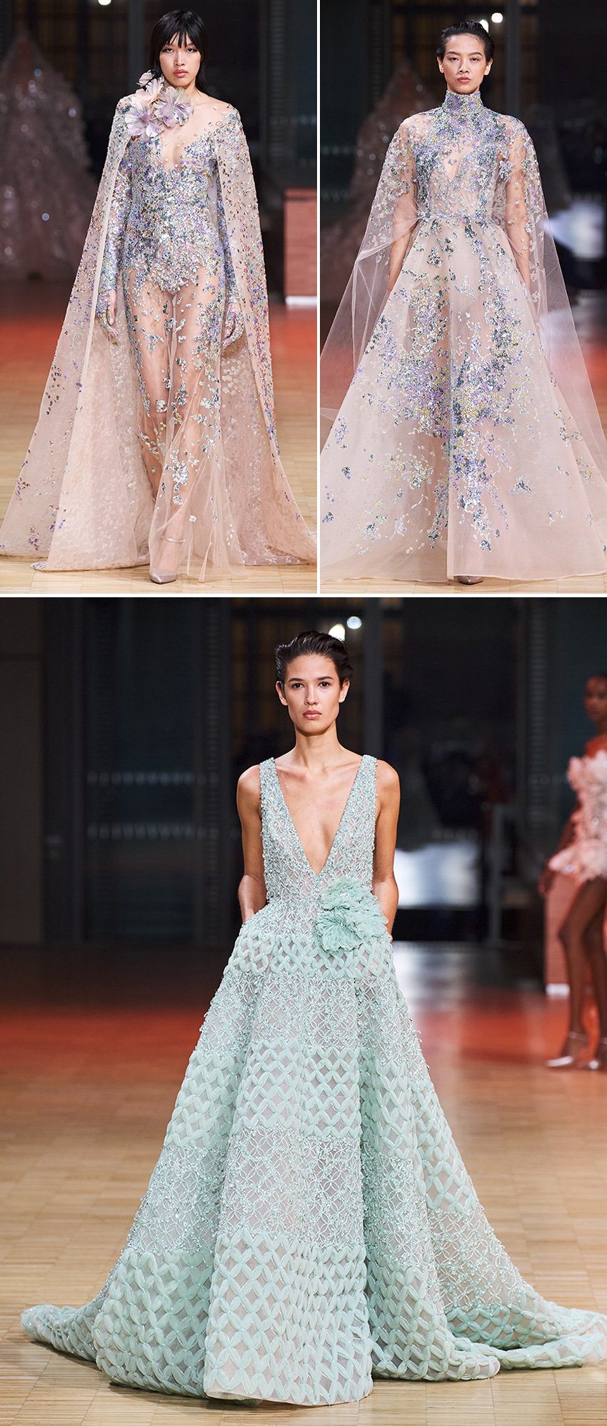 Elie Saab Spring Summer 2022 Haute Couture aquamarine dresses