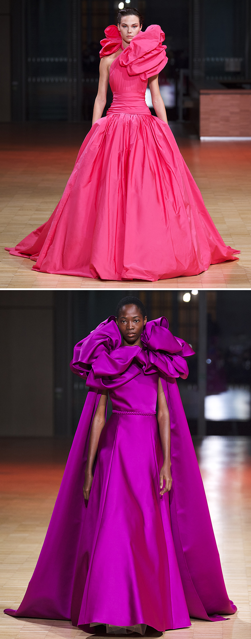 Elie Saab Spring Summer 2022 Haute Couture block colour ballgowns
