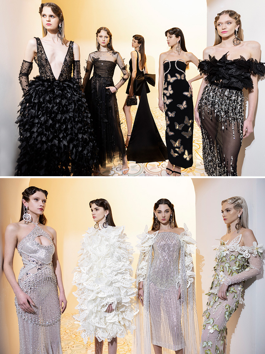 Georges Hobeika Spring Summer 2022 Haute Couture Black and White Dresses