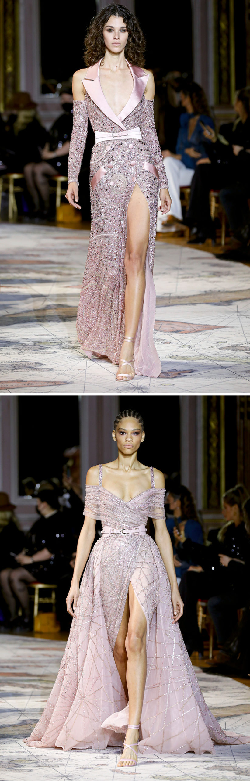 Zuhair Murad Spring Summer 2022 Haute Coutre blush and sand colour dresses