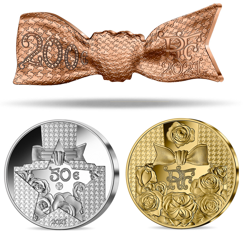 Miss Dior coin collection in silver, gold and rose gold made by Monnaie de Paris