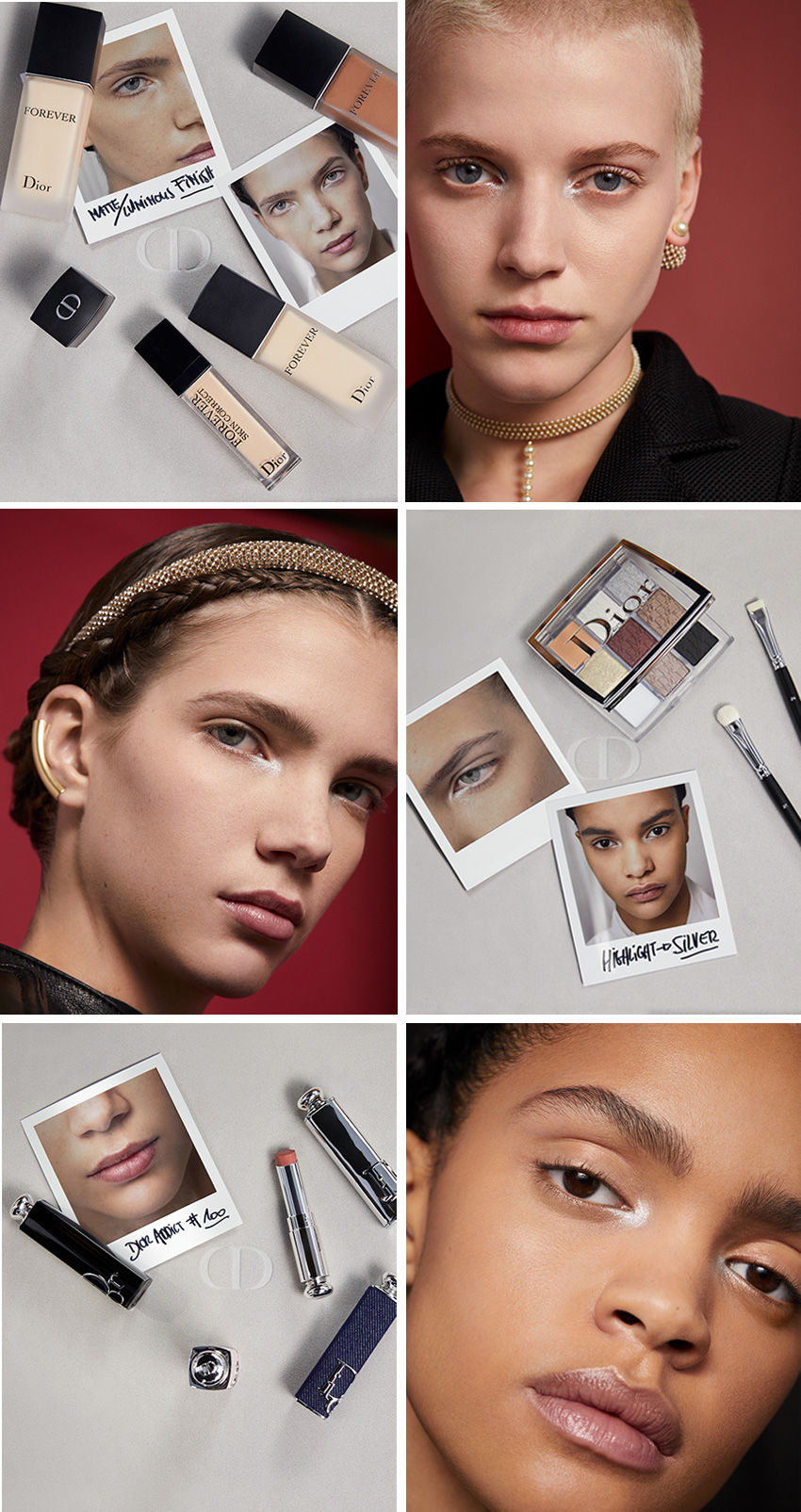 Dior beauty look from backstage at the RTW Dior AW 2022 show