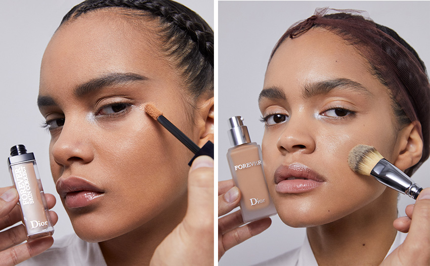 dior forever foundation application at Dior RTW aw 2022 backstage show with Peter Philips