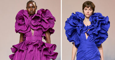 Elie Saab Ready to Wear Fall Winter 2022-23 mini dresses with exaggerated pleated ruffles