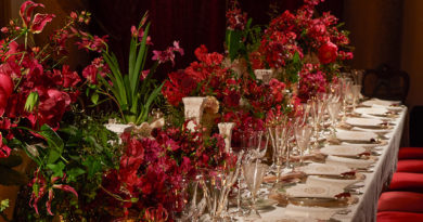 Table Décor with Dior Maison tableware for Dior Gala in the Teatro La Fenice, Venice Italy