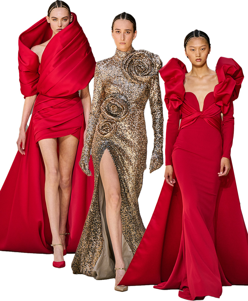 Elie Saab Haute Couture Fall Winter 2023 Red dresses