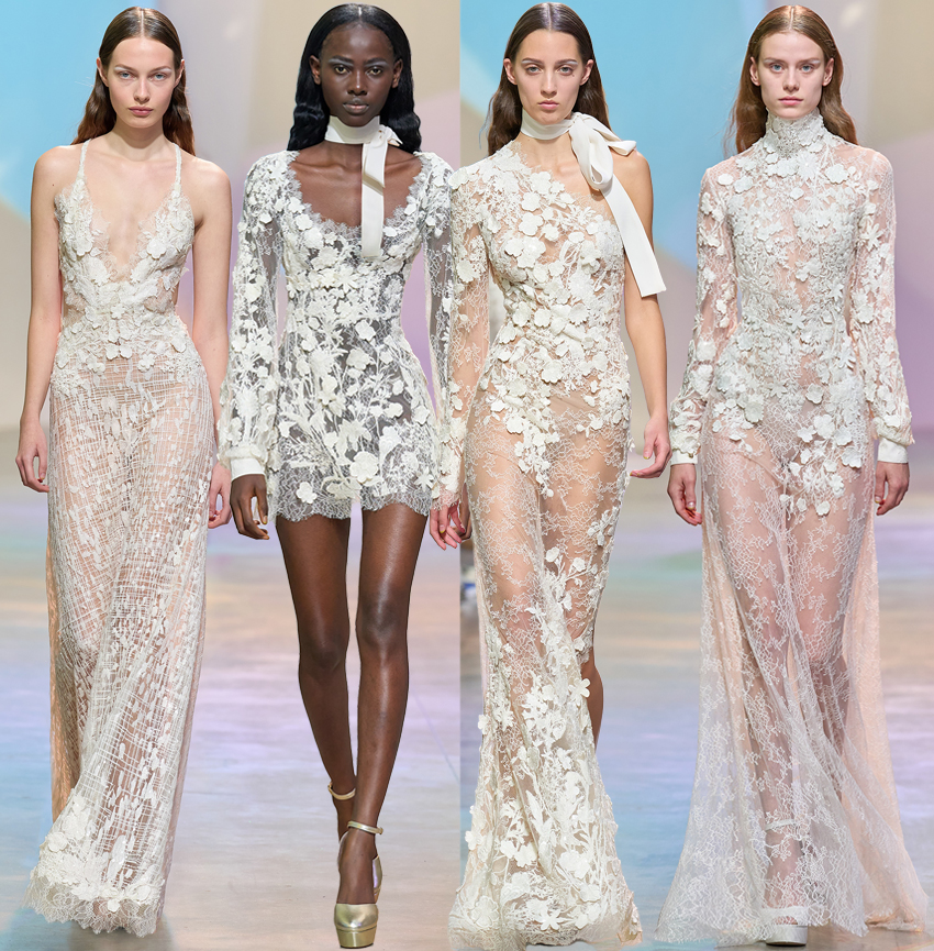 Elie Saab RTW Spring Summer 2023 white long dresses