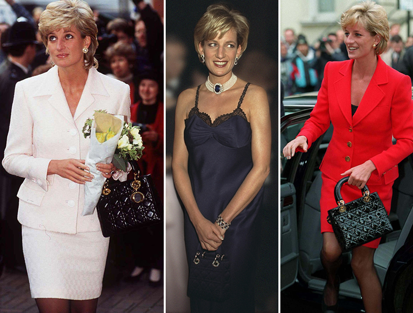 Lady Diana with her Lady Dior bag
