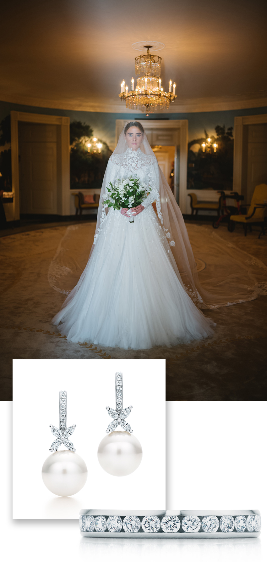 Naomi Biden wears Ralph Lauren custom made wedding gown and Tiffany & Co. jewellery in her wedding day