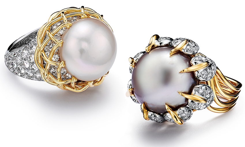 Tiffany & Co. SchlumbergerTM Pavé Wire Wrap ring from the Bird on a Pearl High Jewellery collection
