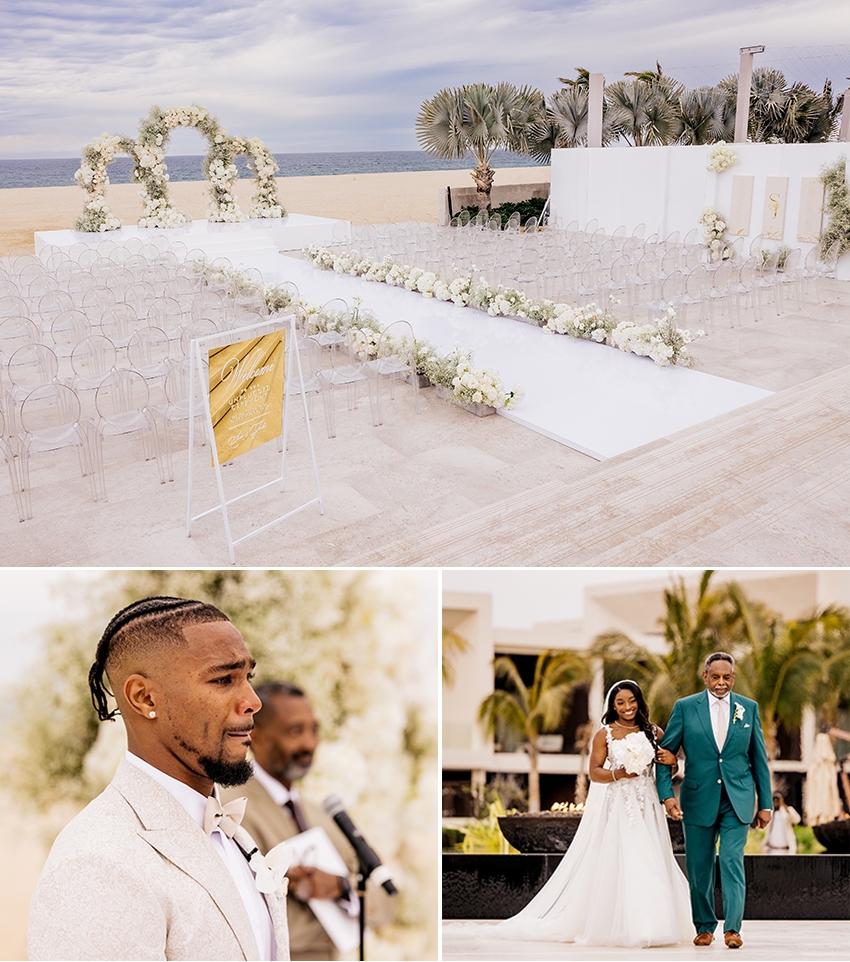 Simone Biles wedding decor in Cabo