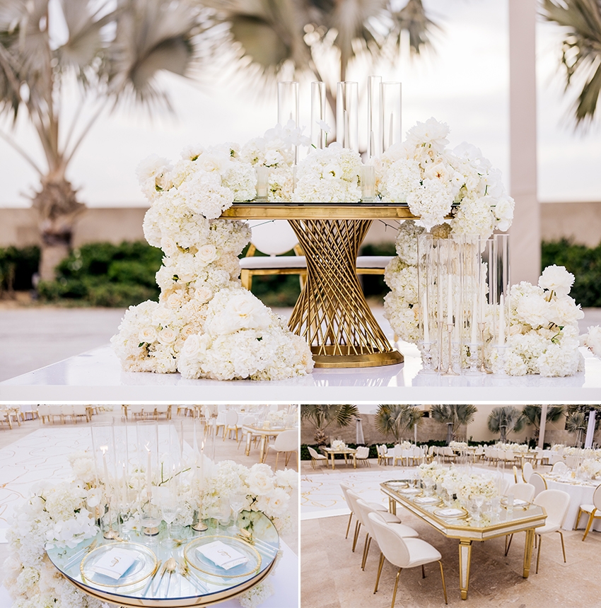 Simone Biles Reception wedding decor in Cabo