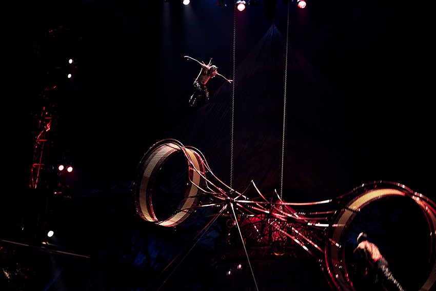 The wheel of death act at kooza cirque du soleil